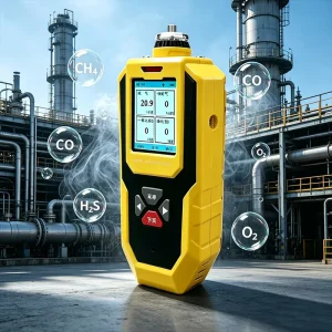 Portable 4 in 1 Fluorine (F2) 0 10PPM Gas Detector for Chemical Plant Refinery Restaurant Production Workshop