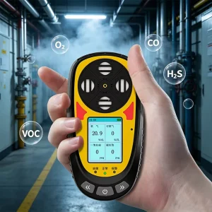 Portable 4 in 1 Hydrogen Chloride (HCl) Gas Detector for Petroleum Extraction Coal Mine Basement Warehouse Storage Room