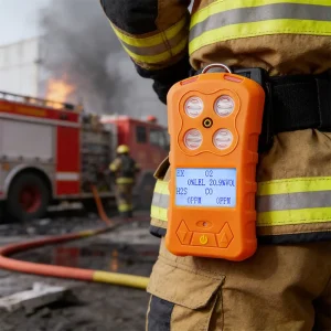 Portable 4-in-1 Multi-Gas Detector H2S CO O2 EX Combustible Leak Alarm with Sound Light Vibration Alarm ATEX Certified