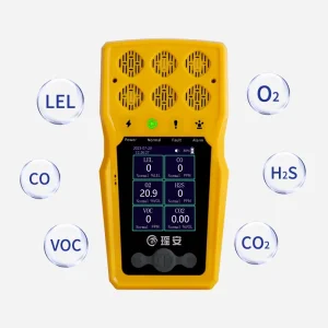 Portable 6-in-1 Gas Analyzer Detector Handheld Combustible Toxic Oxygen Leak Detector
