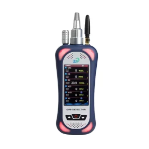 Portable 6 in 1 Gas Detector with Pump Toxic Gas Monitor LCD Display PID NH3 O2 H2S Rechargeable Battery Gas Analyzer