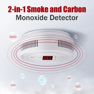 Portable Battery 2-in-1 Smoke and Carbon Monoxide Detector 85 dB Alarm ABS Plastic