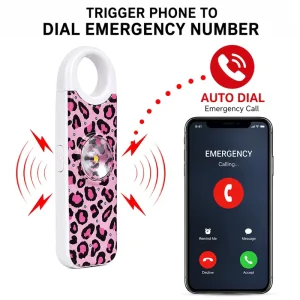 Portable Bluetooth Personal Alarm for Seniors with Emergency Call Alert and LED Light