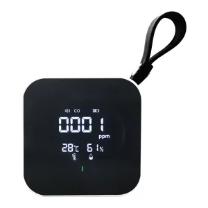 Portable CO Gas Alarm Sensor Mini Size Air Quality Monitor Temperature Humidity Carbon Monoxide Detector for Indoor Camping RV