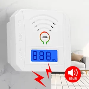 Portable Carbon Monoxide Alarm and CO Detector, 2 AA Battery Operated, 12V, 85 dB