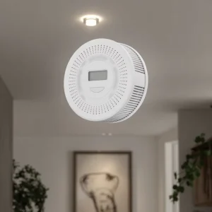 Portable Carbon Monoxide and Smoke Detector for Hotel Security and Alarm Testing