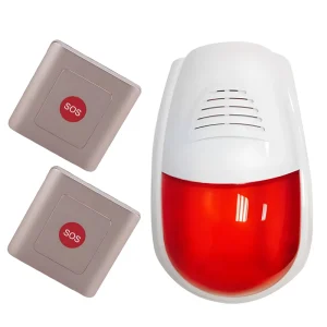 Portable Caregiver Pager and Call Bell with Fall Alert and Panic Button for Elderly Assistance