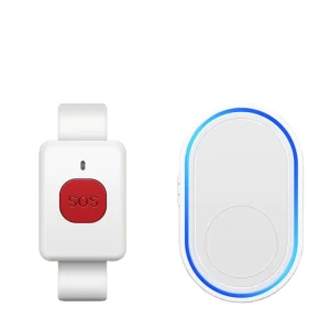 Portable Caregiver Pager and Call Bell with Panic Emergency Button, Early Alert and Bed Alarm for Elderly Adults