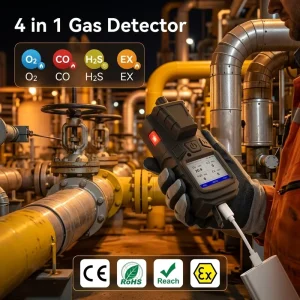Portable Dustproof Gas Detector Industrial Gas Leak Detector for CO O2 H2S EX Combustible Alarm