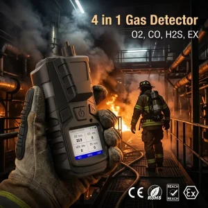 Portable Gas Leak Detector Alarm 4 in 1 Gas Leakage Detector for Industrial Security