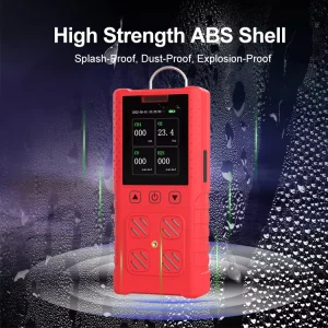 Portable Handheld 4-in-1 Gas Detector H2S CO O2 EX Combustible Natural Gas Detector with LCD Screen