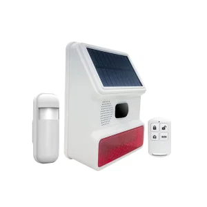 Portable IP65 Outdoor 433MHz Wireless High Decibel Solar Powered GSM Burglar Alarm System ABS Strobe Siren 100m Detection Home