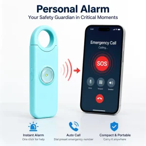 Portable Mini SOS Emergency Button Siren Panic Alarm Keychain Personal Safety Alarm Bluetooth