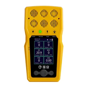 Portable Multi Gas Detector 4 in 1 CO O2 H2S Combustible Gas Monitor with 150000 Records Data Logging Sound Light Alarm