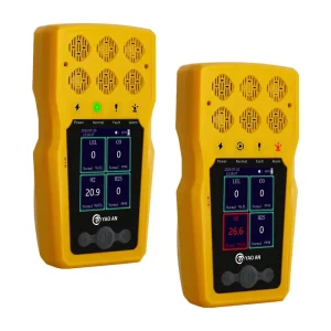 Portable Multi Gas Detector 6 in 1 CO H2S O2 CH4 CO2 VOC Gas Monitor with Sound Light Alarm Data Logging for Confined Space