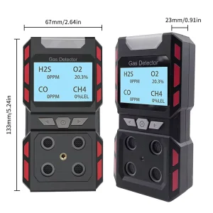 Portable Multi Gas Detector (LEL O2 H2S) with IP65 Rating Audible Visual Vibration Alarms for Underground Pipes and Mines