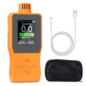 Portable NH3 Ammonia Gas Detector with Temperature & Humidity Monitor 0 100 PPM Range