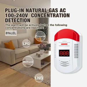 Portable Personal Combustible Gas Leak Detector with Sound and Light Alarm for CH4, Propane, and Methane