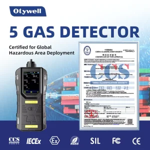 Portable Personal Gas Detector Marine Crew Enclosed Space Entry 5 in 1 Gas Detector IMO
