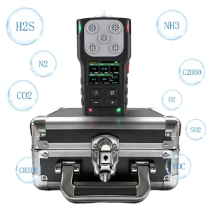 Portable Pumped 4-in-1 Gas Detector LEL CO H2S O2 Multi-Gas Detector for Industrial and Laboratory Chimney Pipes