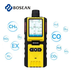 Portable Pumped Multi-Gas Detector O2 CO H2S CH4 Combustible Leak Detector with Sound Light Vibration Alarm