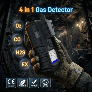 Portable Rechargeable CO O2 H2S EX Industrial Gas Monitor Leak Gas Alarm Detector Portable