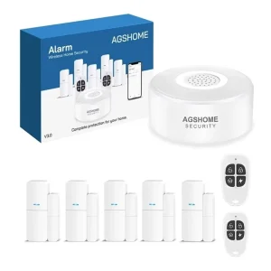 Portable WiFi Wireless Home Alarm Kit with Door and Window Sensors, SOS Function, and Phone App Alert