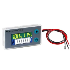 Programmable Battery Capacity Monitor and Temperature Meter with Low Voltage Alarm for 10-100V Lead Acid and Lithium Batteries