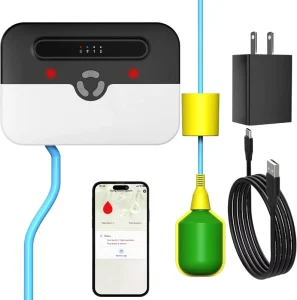 Pump Alarm Built in Backup Battery WiFi enabled High Precision Smart Water Level Alert App Notification ABS White