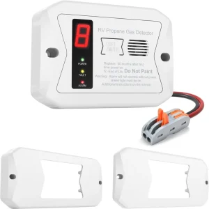 R501 White RV Propane/LP Gas Detector and Alarm, 12V DC, for Motorhome, Travel Trailer, Motor Coach, Truck Camper