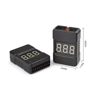 RC Car Battery BX100 Metal Battery Level Display and Low Voltage Alarm for 1S-8S Lithium Batteries