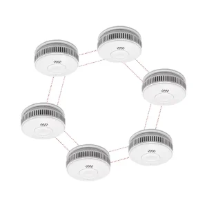 RF Fire Detector Photoelectric Smoke Detector Interconnected for Home and Hotel Security