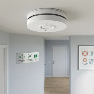 RF Interconnected Mains-Powered Photoelectric Smoke Alarm 240V AC with Replaceable 9V Lithium Backup Battery AS3786