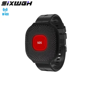 RF433 Home Caring Wireless Wrist Pager Elderly Emergency Panic Wristband SOS Button for Nursing Home Care Center