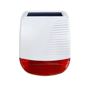 RF433 Wireless Outdoor Solar Charging Siren Alarm Orange Flashing Strobe Beacon Rotating Lamp Warning Light With Sounder