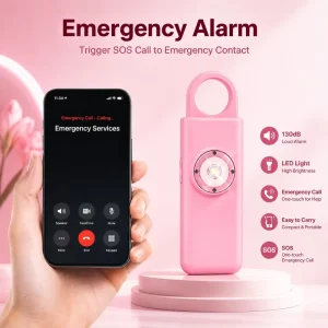 Rechargeable 130dB Personal Alarm with Emergency Calls, SMS, and GPS Location