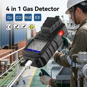 Rechargeable 4 in 1 Portable Multi Gas Detector O2 CO H2S Flammable Gas Leak Analyzer With LCD Screen Gas Detector 4 Gases
