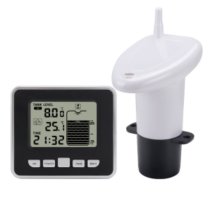 Remote Wireless Ultrasonic Water Liquid Level Depth Sensor Temperature Meter with Alarm for Water Tank