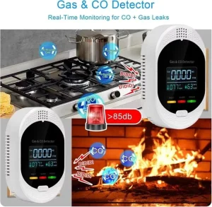 Residential Kitchen Multi-Gas Sound Alarm Detector SR-907-5 Lithium-Ion Battery