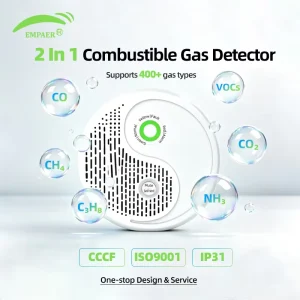 Round Smart Gas Alarm 220V DC12V Dry Cell IP31 Wall-Mount Monitoring Equipment