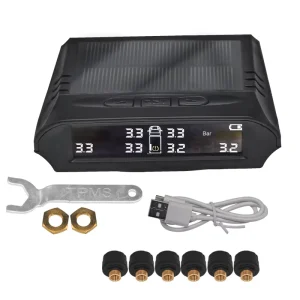 S6 hc Large Truck Tire Pressure Monitoring System Solar TPMS Wireless External 6 Tire Detection 4V 1Y Warranty