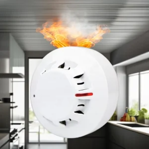SD-614 Wired Smoke Detector, ABS Material, Motion Sensor, CE Certified, EN54-7 Standard, 100-200 m Detection Range