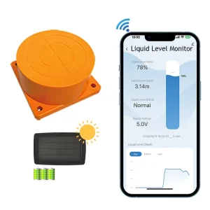 SLS Tuya Smart WiFi Solar Ultrasonic Water Level Sensor 3m Cable Tank Liquid Detector Alarm for Home Hotel