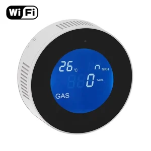 SLS Tuya Wifi Smart Natural Gas Alarm Sensor With Temperature Function Combustible Gas Leak Detector LCD Display