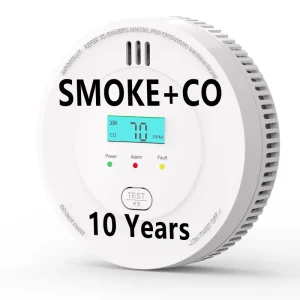 SMARSECUR N01 10 Years Battery 2 in 1 Independent CO Smoke Alarm Fire Protection Smoke Detector Composite Carbon Monoxide Sensor