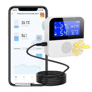 SMATRUL Tuya Wifi Temperature Humidity Sensor Smart Safety Home Indoor Alarm Hygrometer Monitoring Detector USB Powered