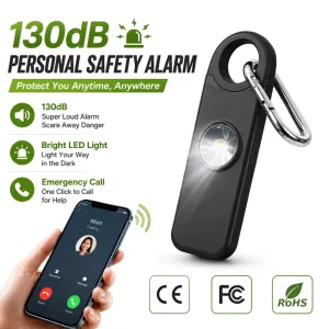 SOS Emergency Call 130dB Personal Safety Alarm Portable LED Self Defense Alarm for Women Elderly & Kids