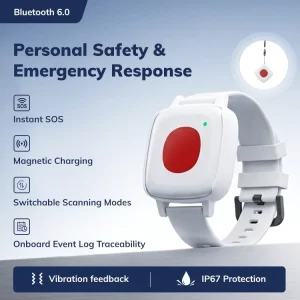 SOS Pendant Emergency Button Personal Tracking Alarm Wristband with Panic Button for Critical Environments
