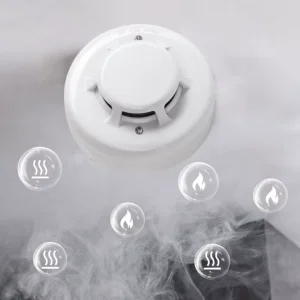 SR-811-2 12V DC CE Certified ABS Plastic Wired Photoelectric Smoke Detector for Fire Alarm Systems NO/NC Output