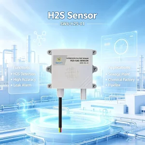SW6H2S01 H2S Hydrogen Sulfide Sensor with RS485 Modbus RTU, IP65 Waterproof, for Sewage Tunnels and Chemical Plants